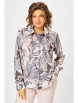 Блузка артикул: 884 бежево-голубой принт от Swallow - вид 1