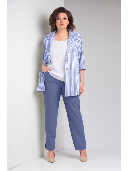 374 голубой+белый