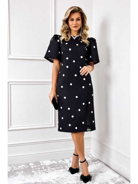 5888 черный с белым горохом