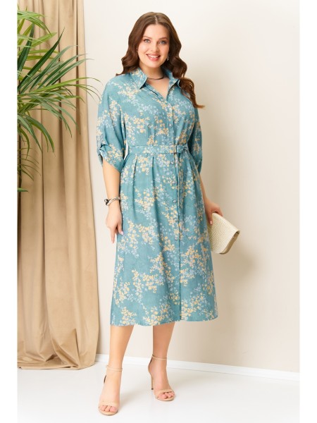 1408 бирюзовый/цветы