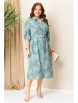 Нарядное платье артикул: 1408 бирюзовый/цветы от VOLNA - вид 1